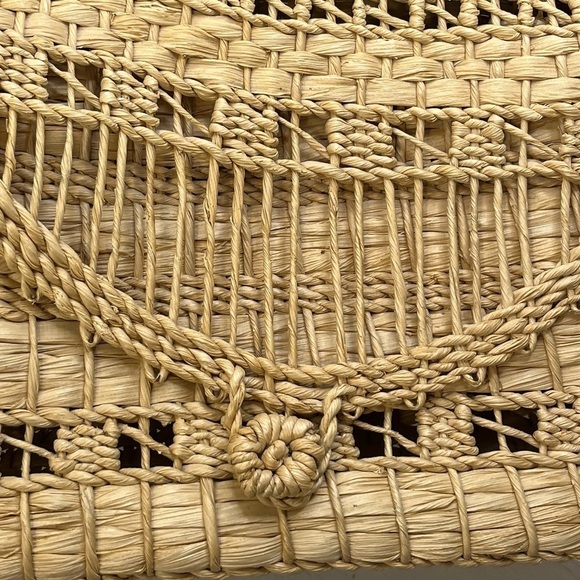 Unbranded Structured Straw Shoulder Bag With Loop Close - Picture 7 of 10